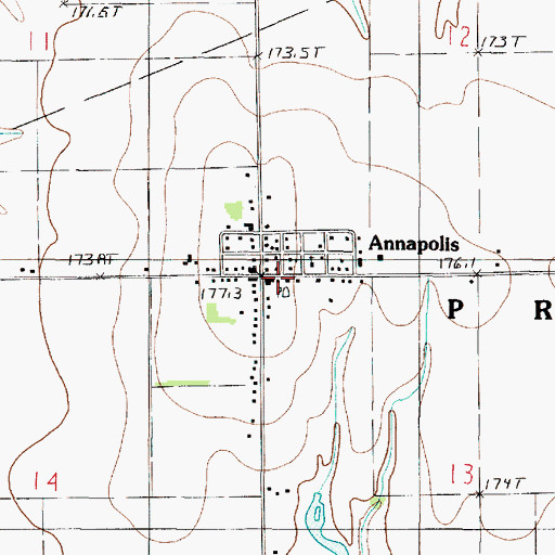 Topographic Map of Annapolis Post Office, IL