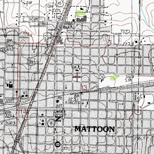 Topographic Map of Cunningham Park, IL