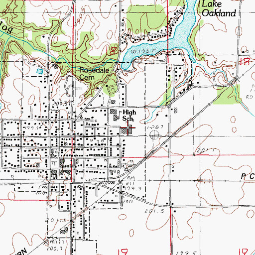 Topographic Map of Lake Crest Elementary School, IL