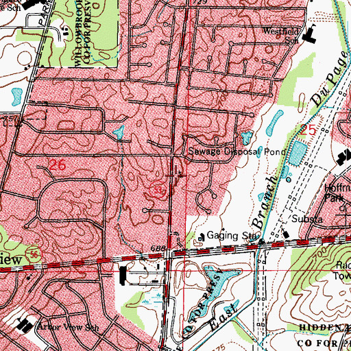 Topographic Map of Saint Thomas United Methodist Church, IL