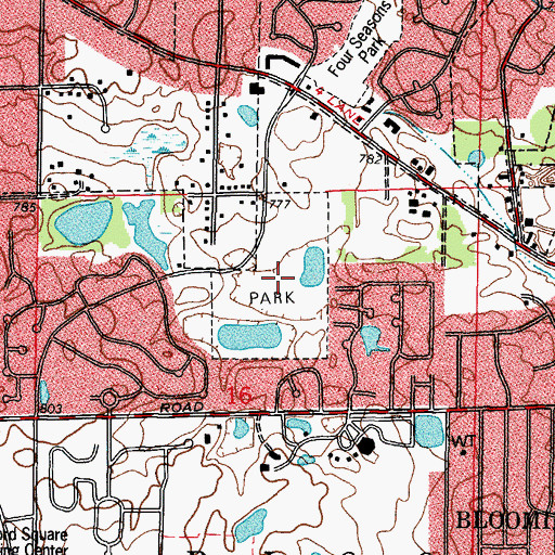 Topographic Map of Springfield Park, IL