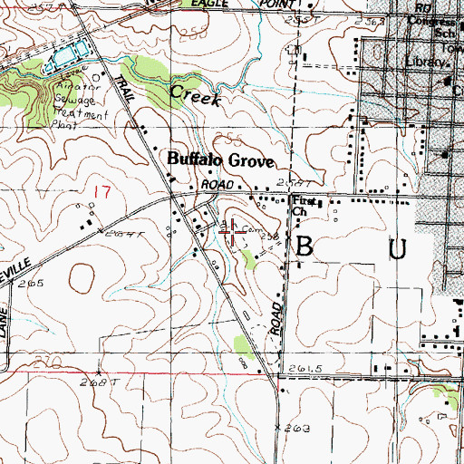 Topographic Map of Buffalo Grove Cemetery, IL