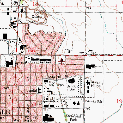 Topographic Map of First United Presbyterian Church, IL