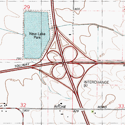 Topographic Map of Interchange 97, IL