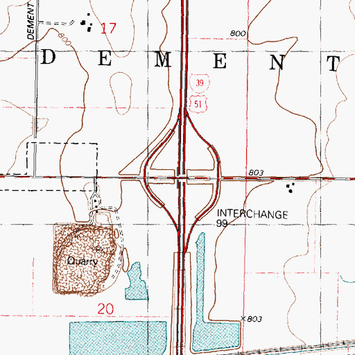 Topographic Map of Interchange 99, IL