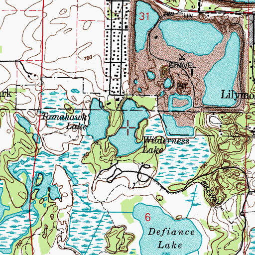 Topographic Map of Wilderness Lake, IL