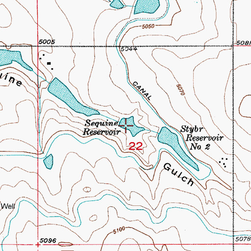Topographic Map of Sequine Reservoir, CO