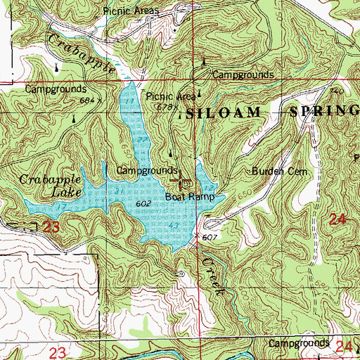 Topographic Map of Oak Ridge Campground, IL