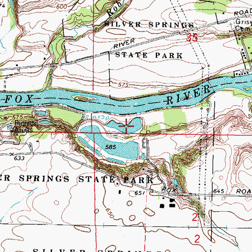 Topographic Map of Beaver Lake, IL