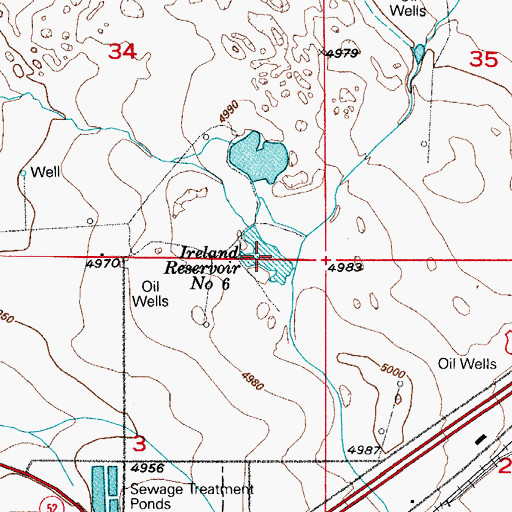 Topographic Map of Ireland Reservoir Number 6, CO