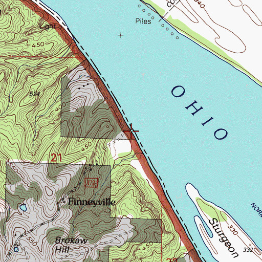 Topographic Map of Sellers Landing, IL