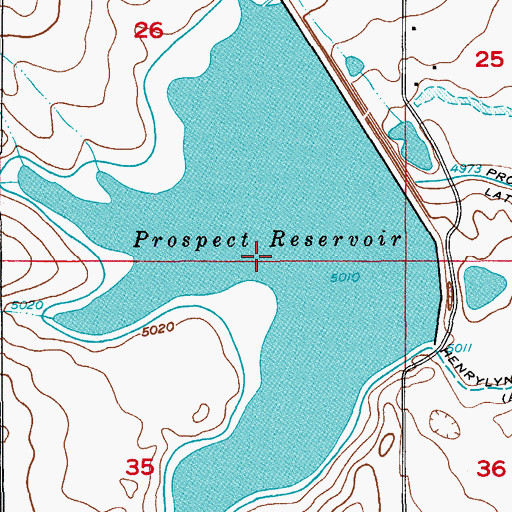 Topographic Map of Prospect Reservoir, CO