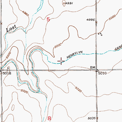 Topographic Map of Henrylyn Canal, CO