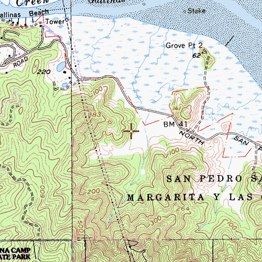 Topographic Map of Back Ranch Meadows, CA