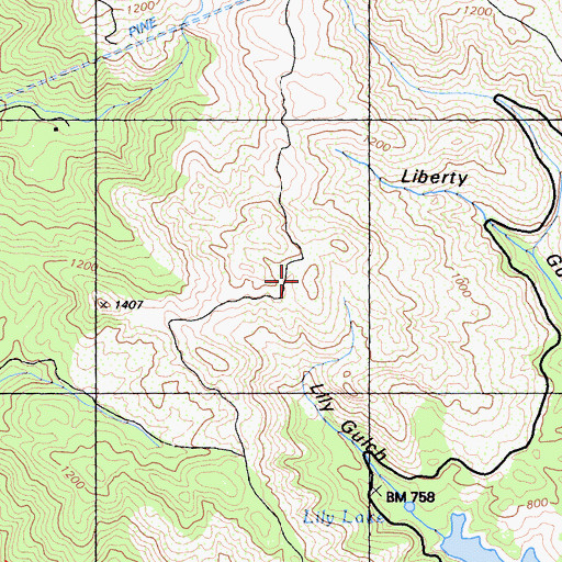 Topographic Map of Liberty Peak, CA