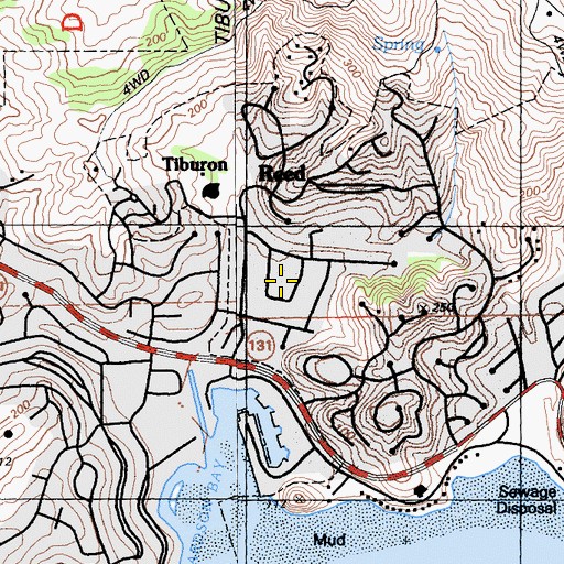 Topographic Map of Bel Aire, CA
