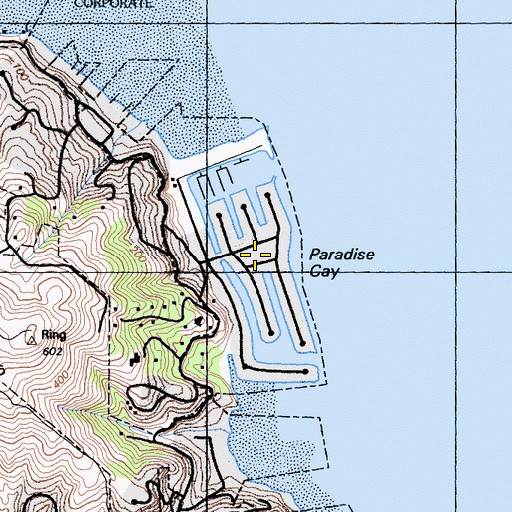 Topographic Map of Paradise Cay, CA