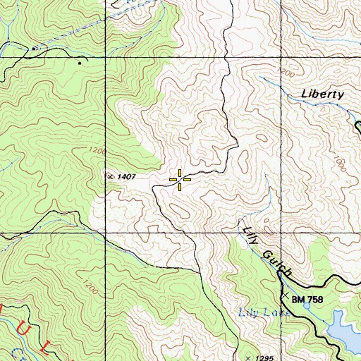 Topographic Map of Bathtub Gap, CA