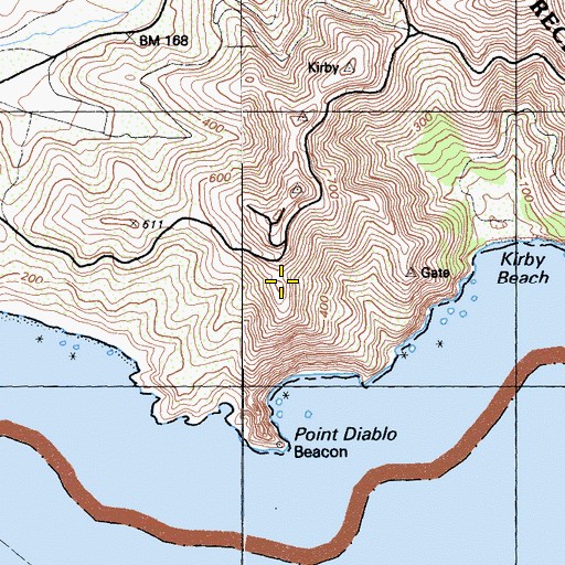Topographic Map of Hawk Hill, CA