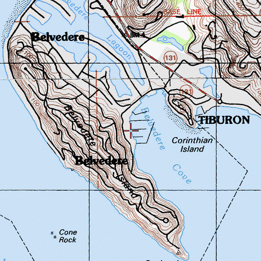 Topographic Map of San Francisco Yacht Club, CA