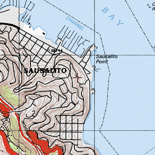 Topographic Map of The Village Fair Shopping Center, CA
