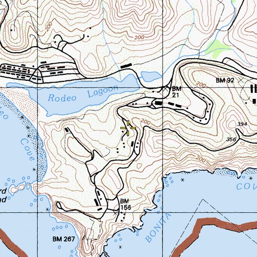 Topographic Map of Bicentennial Campground, CA