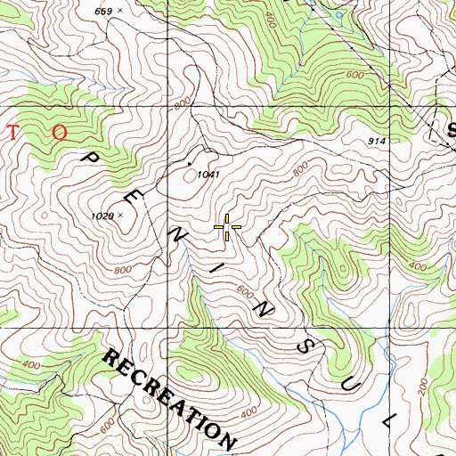Topographic Map of Hawk Campground, CA