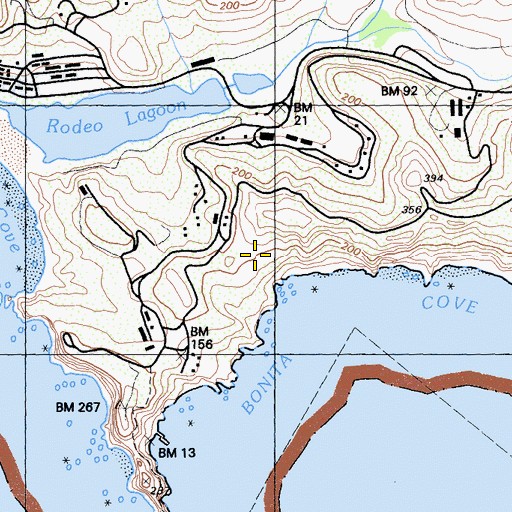 Topographic Map of Lower Fishermans Trail, CA