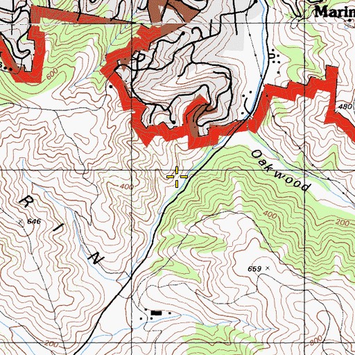 Topographic Map of Rhubarb Trail, CA