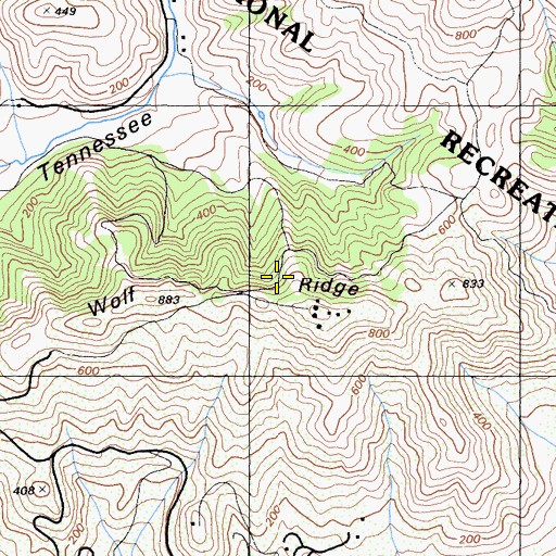Topographic Map of Wolf Ridge Trail, CA
