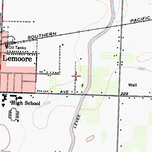 Topographic Map of Kings Christian Elementary School, CA
