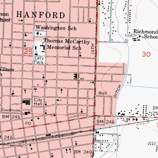 Topographic Map of Salvation Army Church, CA