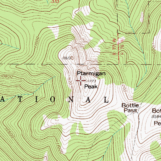 Topographic Map of Ptarmigan Peak, CO