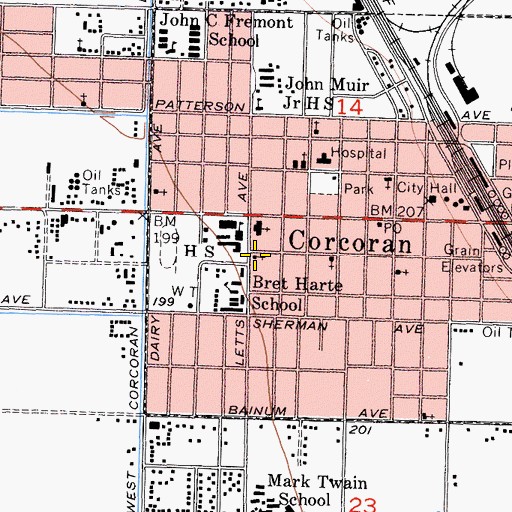 Topographic Map of Church of the Nazarene, CA