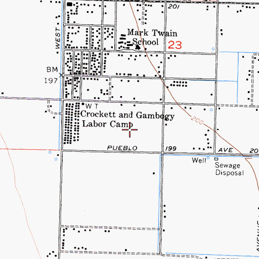Topographic Map of Corcoran High School Agricultural Farm, CA
