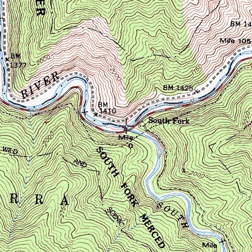 Topographic Map of Savage Trading Post, CA