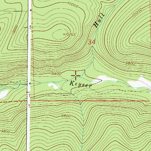 Topographic Map of Hull Creek, CO