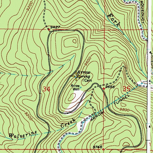 Topographic Map of Arrow Spring, CO