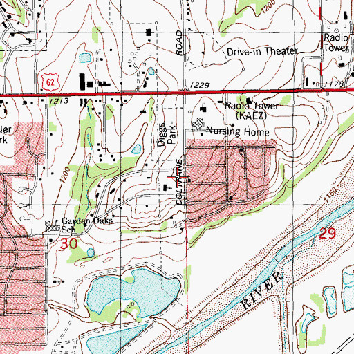 Topographic Map of Sunnylane Missionary Baptist Church, OK