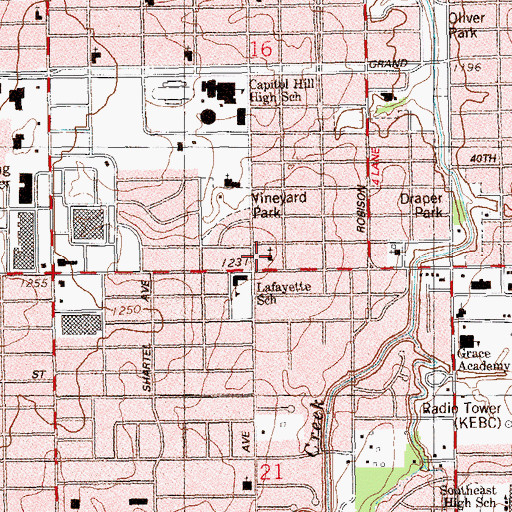 Topographic Map of Western Hills Baptist Church, OK