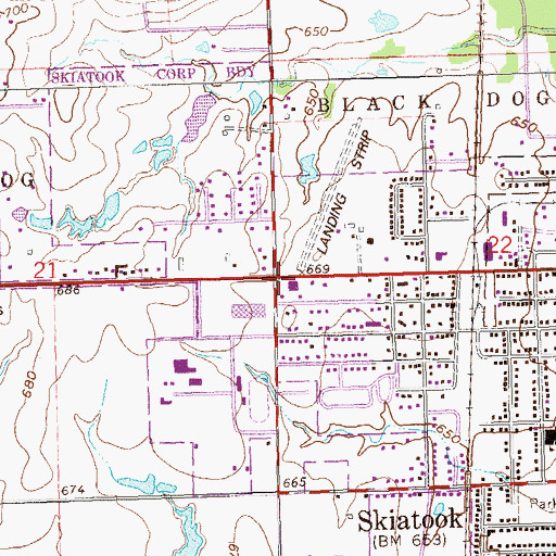 Topographic Map of Ascension Church, OK