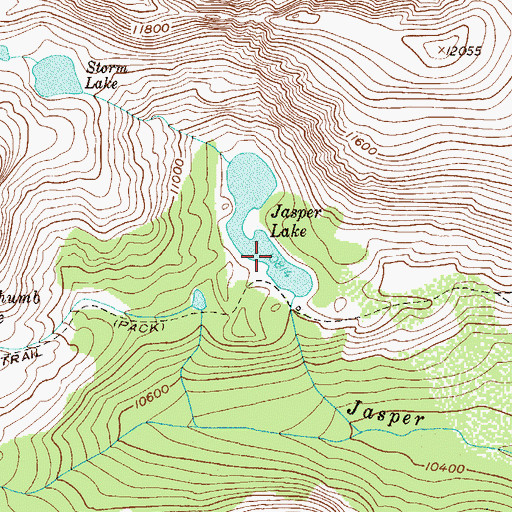 Topographic Map of Jasper Lake, CO