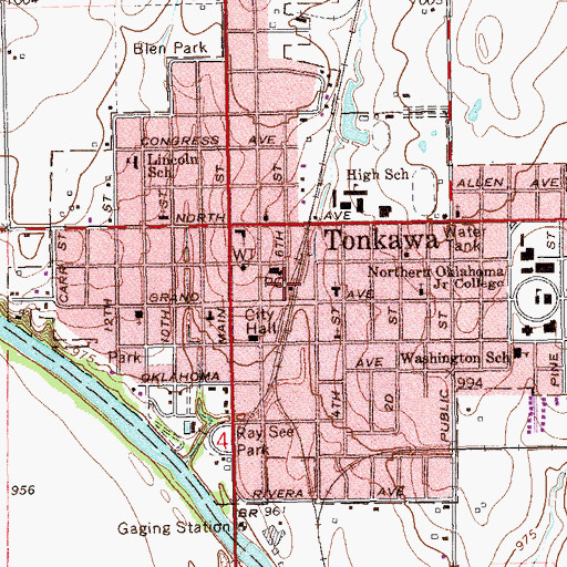 Topographic Map of United Methodist Church, OK