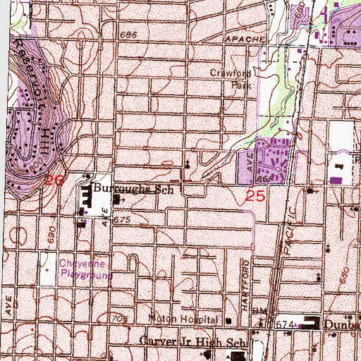 Topographic Map of East Virgin Church of Christ, OK