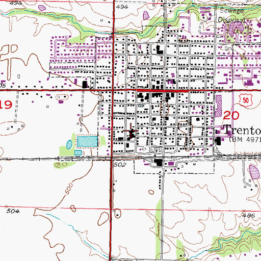 Topographic Map of Saint Marys Elementary School, IL