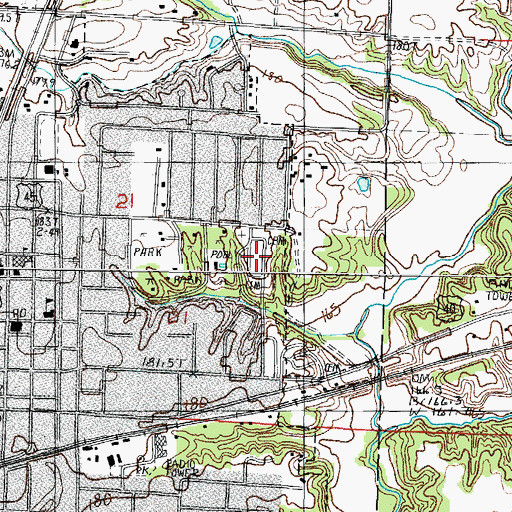 Topographic Map of Effingham City Cemetery, IL