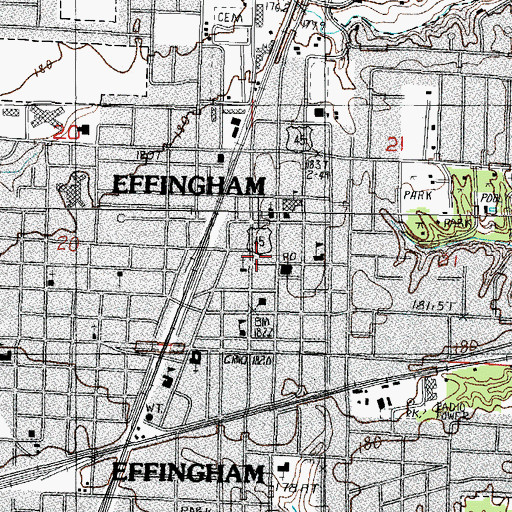 Topographic Map of Helen Matthes Library, IL