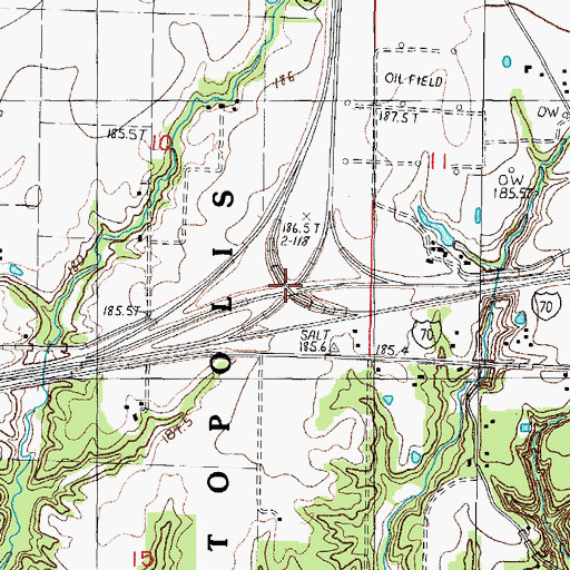 Topographic Map of Interchange 163, IL