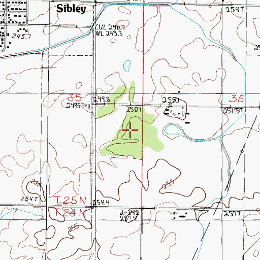 Topographic Map of Burr Oak Grove, IL