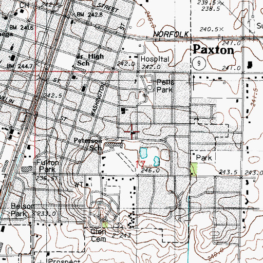 Topographic Map of First Southern Baptist Church, IL